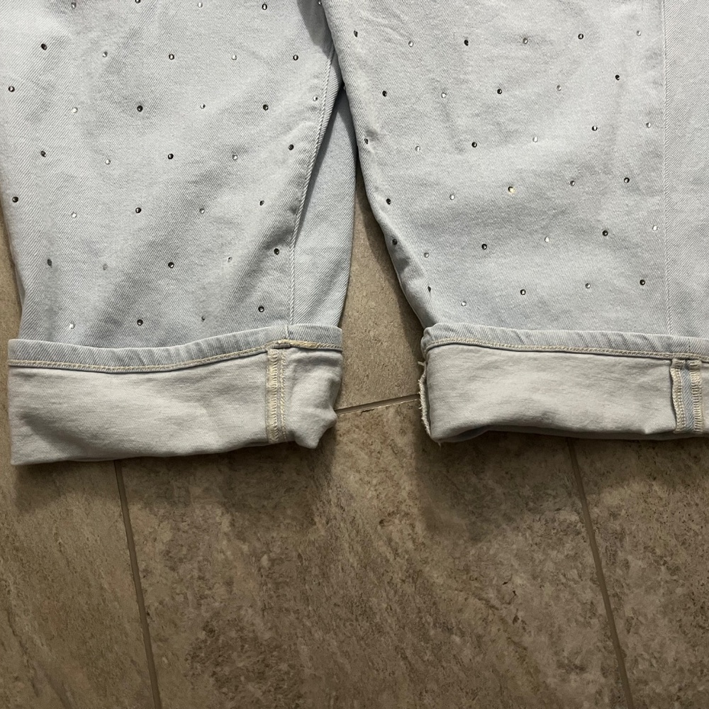 BOYFRIEND CAPRI SIZE 18 WITH SPARKLES (slightly wrinkled NWOT) - Picture 3 of 9